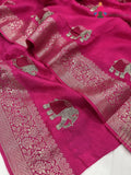 Rani Pure Russian Silk Resham Embroidery Saree for Raksha Bandhan | Bridal Collection