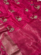 Rani Pure Russian Silk Resham Embroidery Saree for Raksha Bandhan | Indian Edit