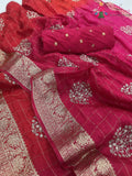 rani pure Russian silk sequin saree for sangeet night by Rang Rajasthani