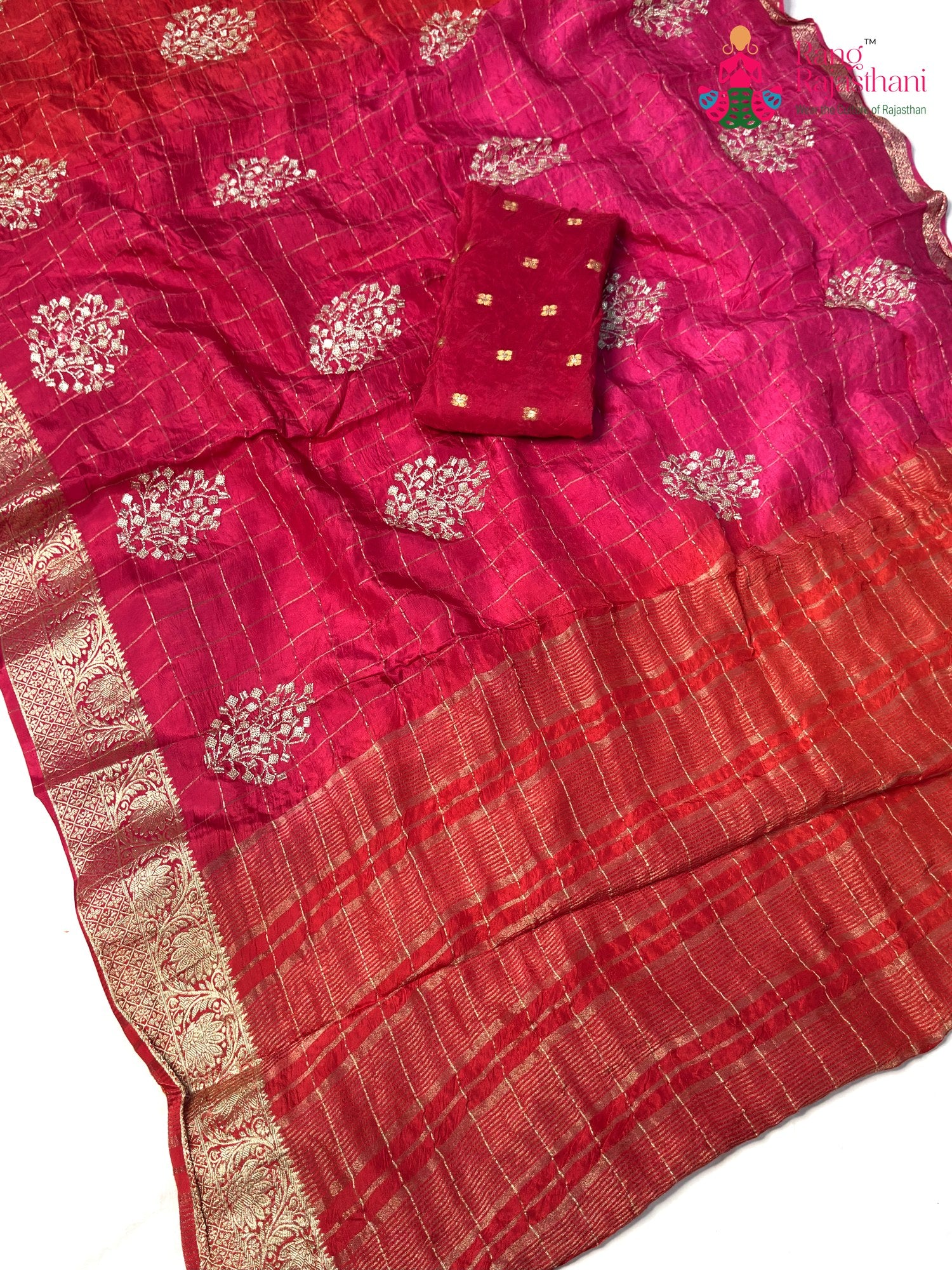 Rani Pure Russian Silk Sequin Saree for Sangeet Night | Reception Wear