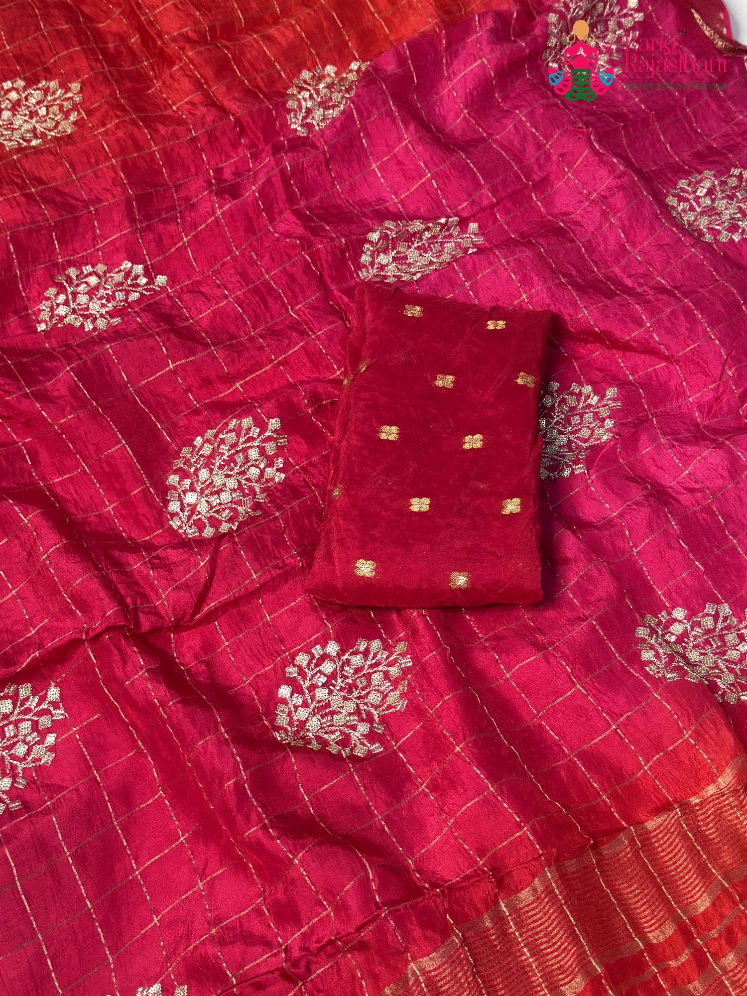 Rani Pure Russian Silk Sequin Saree for Sangeet Night | Reception Wear