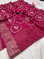 complete look of rani pure Russian silk sequin saree 