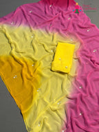 Rani Pure Chiffon Hand Embellishment Saree for Raksha Bandhan | Order Online