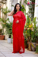 Rani Pure Chiffon Mukesh Saree for Mehendi Ceremony | Wedding Wear