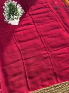 fabric texture of rani pure chiffon printed saree