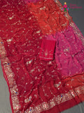 Rani Pure Chiffon Rajputi Aari Tari Saree for Bridal | Buy Online