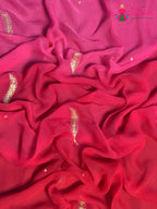 Rani Pure Chiffon Rajputi Aari Tari Saree for Wedding Guest | Buy Today