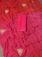 Rani Pure Chiffon Rajputi Aari Tari Saree for Wedding Reception | Exclusive Edit