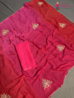Rani Pure Chiffon Rajputi Aari Tari Saree for Wedding Reception | Exclusive Edit