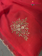 Rani Pure Chiffon Rajputi Aari Tari Saree for Wedding Reception | Exclusive Edit