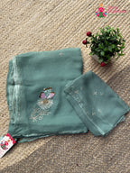 Rani Pure Chiffon Sequin Saree for Mehendi Ceremony | Luxe Drape