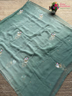 Rani Pure Chiffon Sequin Saree for Mehendi Ceremony | Luxe Drape