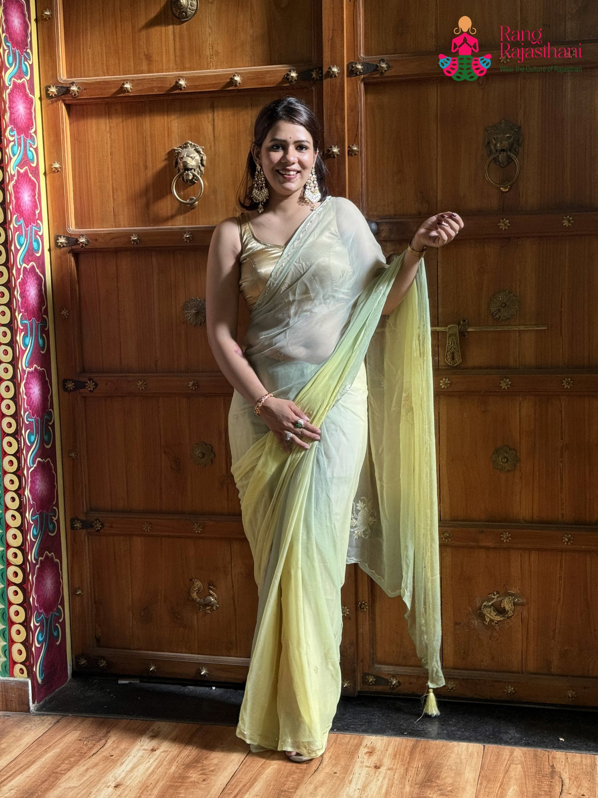 Multi Pure Chiffon Sequin Saree for Raksha Bandhan | Exclusive Pick