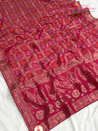 Rani Pure Dola Silk Banarasi Zari Weave Gharchola Saree for Karwa Chauth | Signature Edit