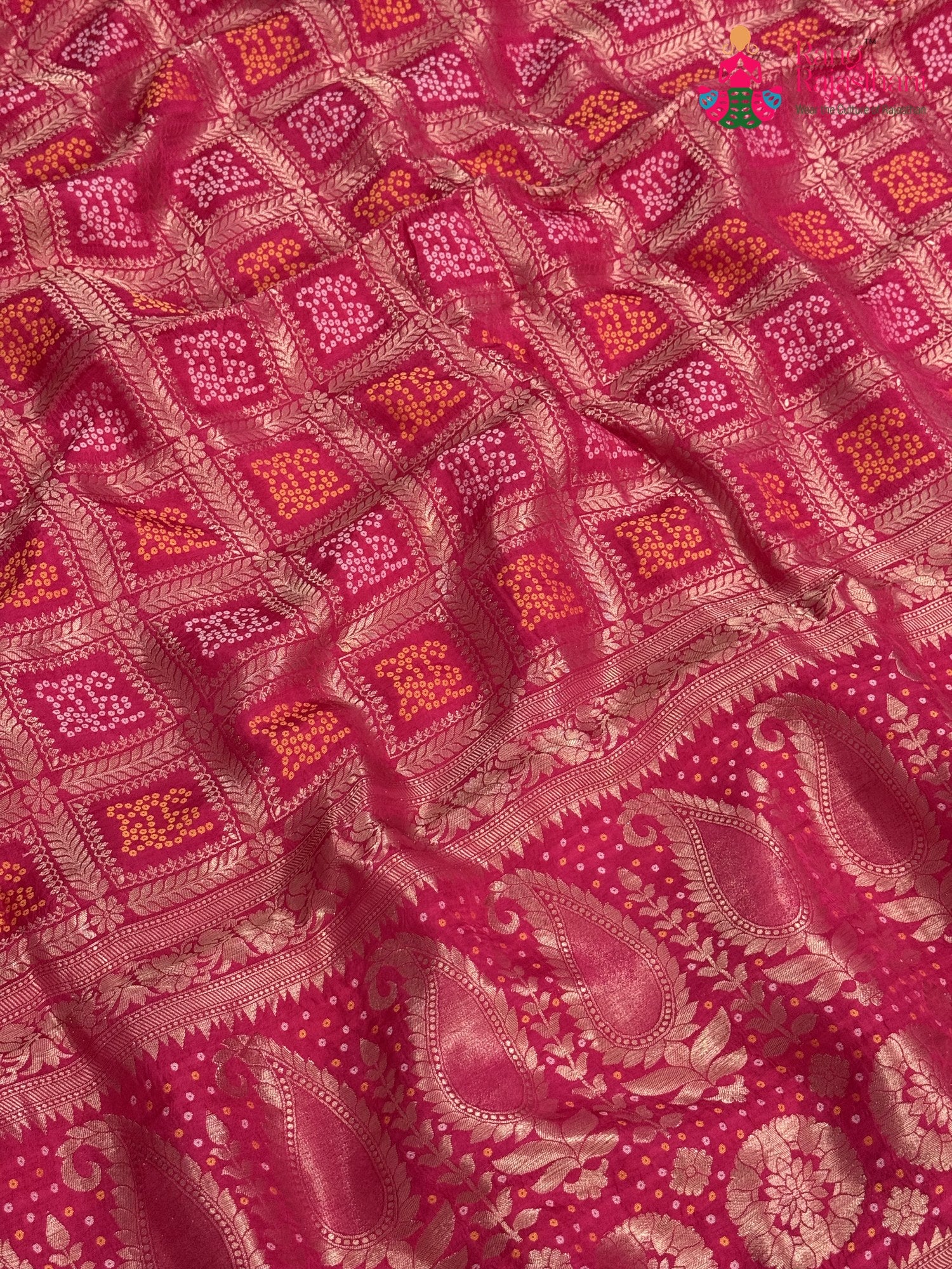 Rani Pure Dola Silk Banarasi Zari Weave Gharchola Saree for Karwa Chauth | Signature Edit