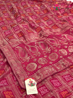 Rani Pure Dola Silk Banarasi Zari Weave Gharchola Saree for Karwa Chauth | Signature Edit