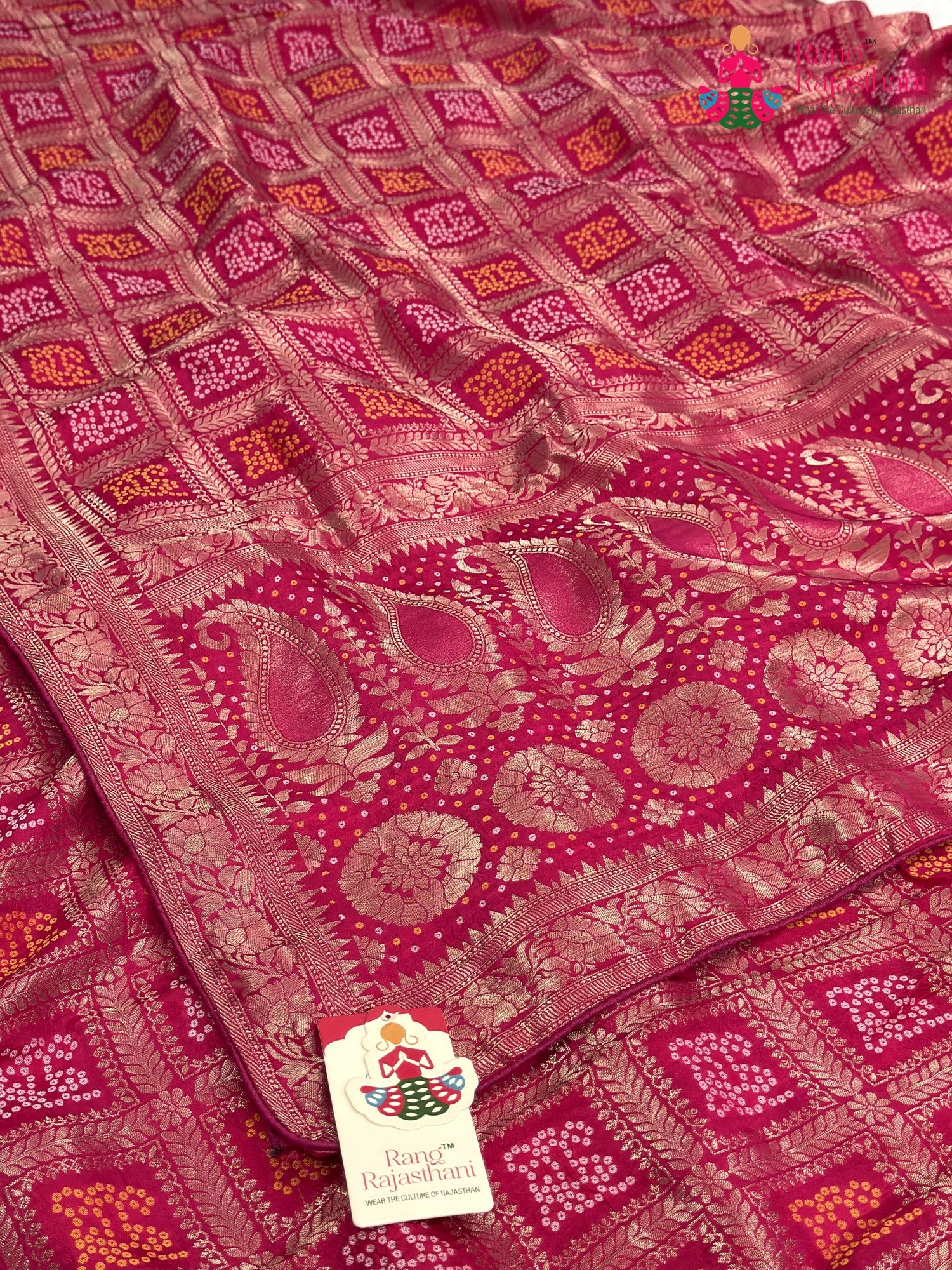 Rani Pure Dola Silk Banarasi Zari Weave Gharchola Saree for Karwa Chauth | Signature Edit