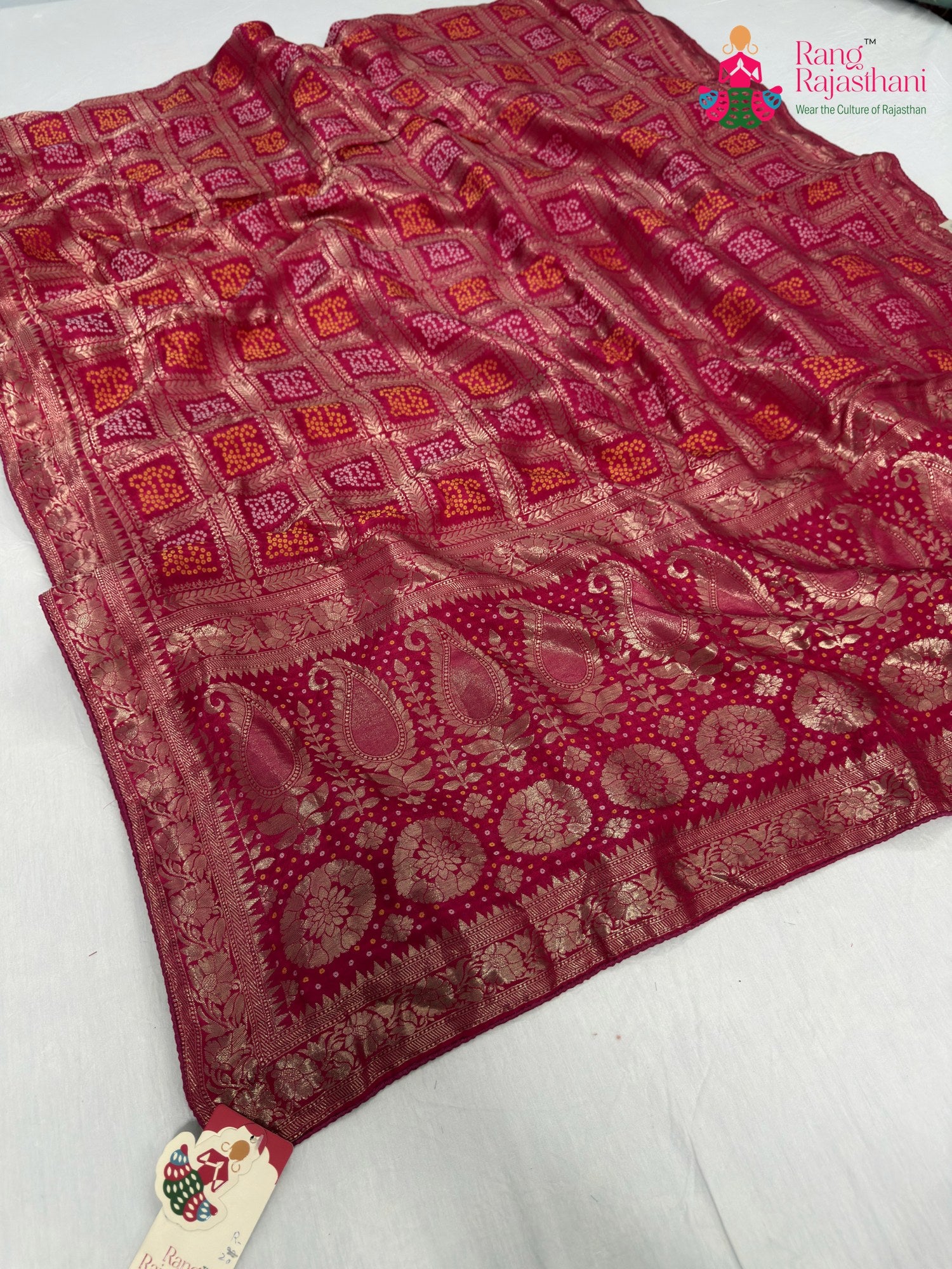 rani pure dola silk banarasi zari weave saree for karwa chauth by Rang Rajasthani