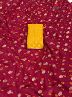 Rani Pure Dola Silk Bandhani Chunri Saree for Haldi Ceremony | Trending Pick