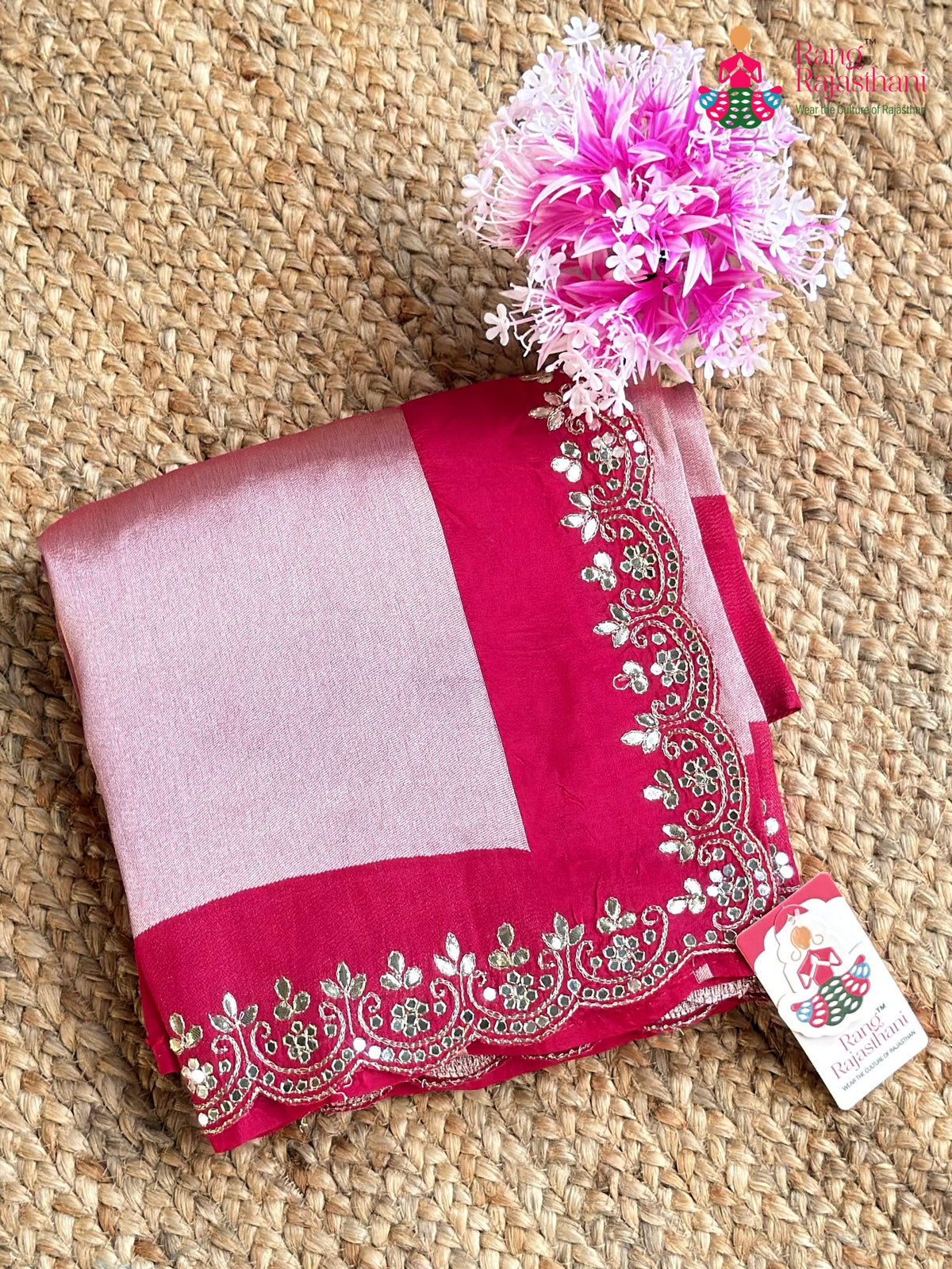 Rani Pure Dola Silk Gota Patti Saree for Sangeet Night | Designer Collection