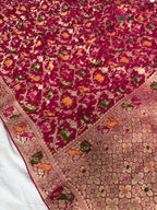 fabric texture of rani pure georgette khaddi saree