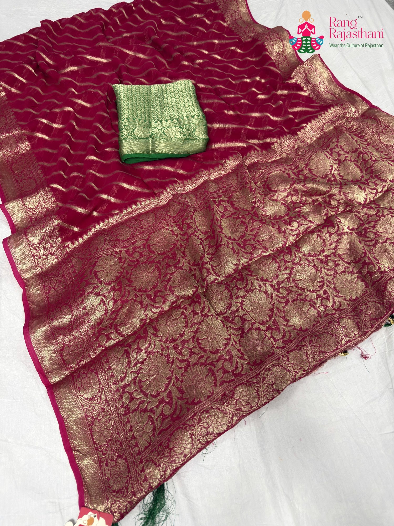 Rani Georgette Royal Saree : Banarasi Bloom Glow