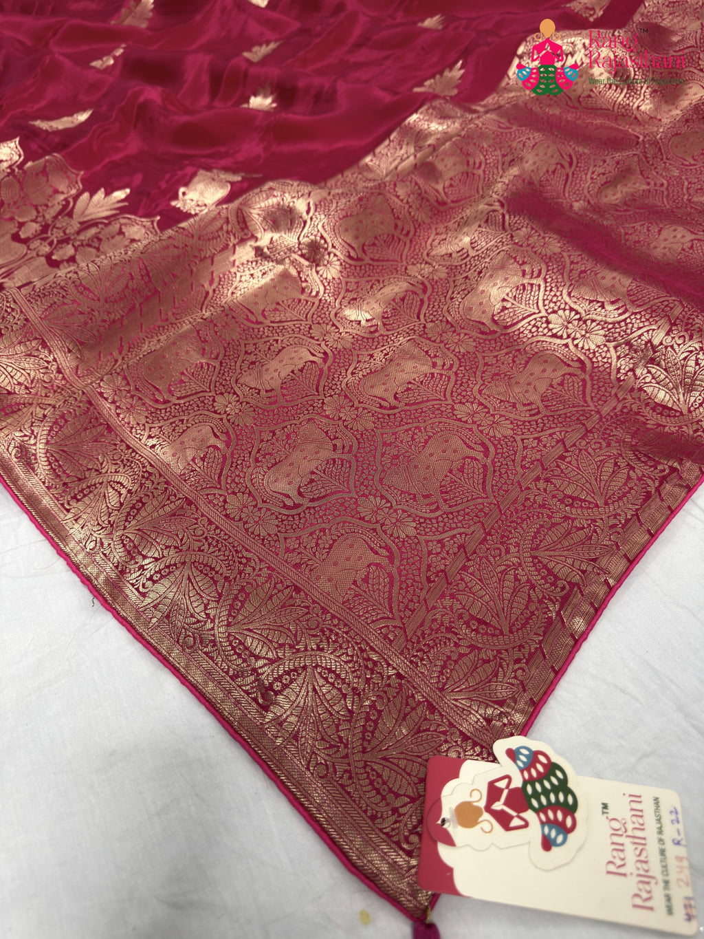 rani pure ho silk banarasi zari weave saree for raksha bandhan by Rang Rajasthani