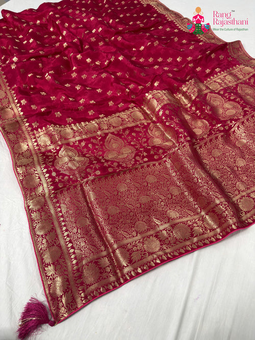 Rani Pure Ho Silk Banarasi Zari Weave Saree : Flow Ease main-image