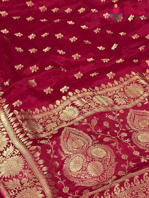 Rani Pure Ho Silk Banarasi Zari Weave Saree for Bridal | Style Edit