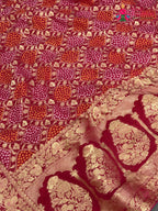 Rani Pure Khaddi Georgette Bandhani Chunri Saree for Mayra Ceremony | Bridal Collection