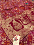 Rani Pure Khaddi Georgette Bandhani Chunri Saree for Mayra Ceremony | Bridal Collection