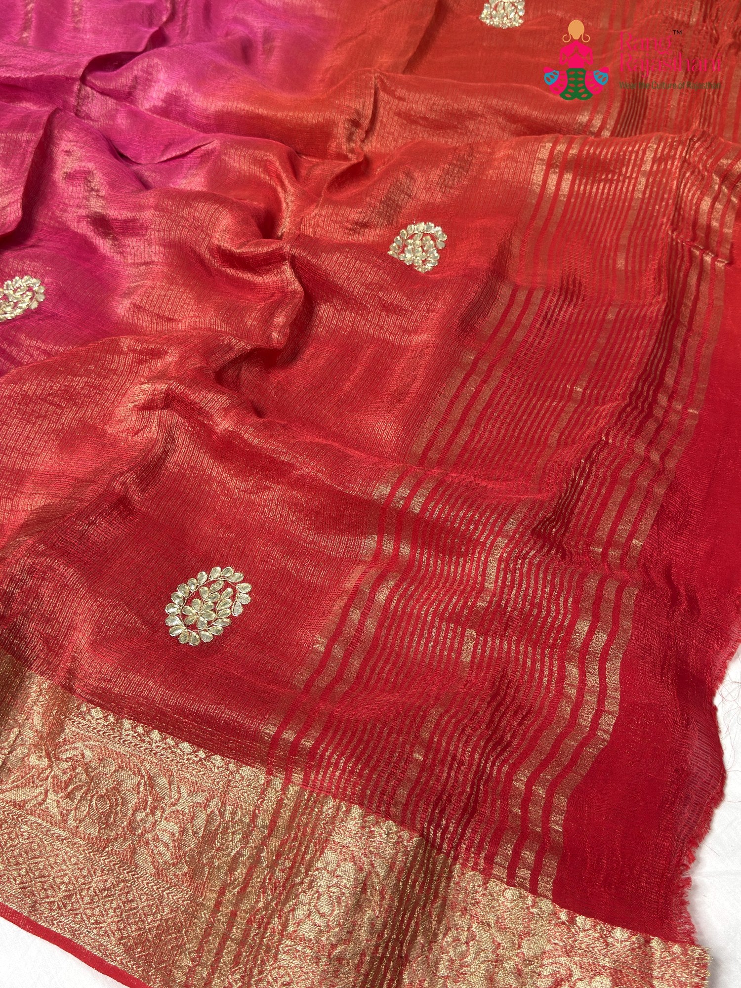 Rani Pure Kora Silk Gota Patti Saree for Festive Wear | Best Seller