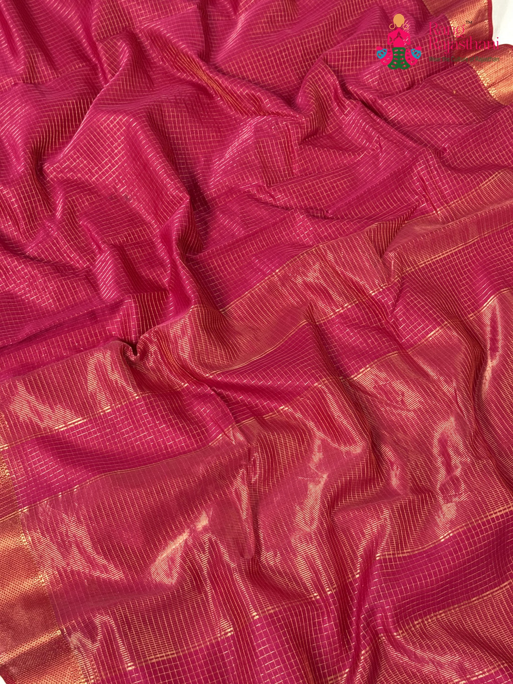 work detailing of rani pure maheshwari silk khaddi saree