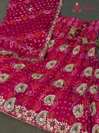 rani pure ojariya bandhani lehenga chunni ethnic wear by Rang Rajasthani