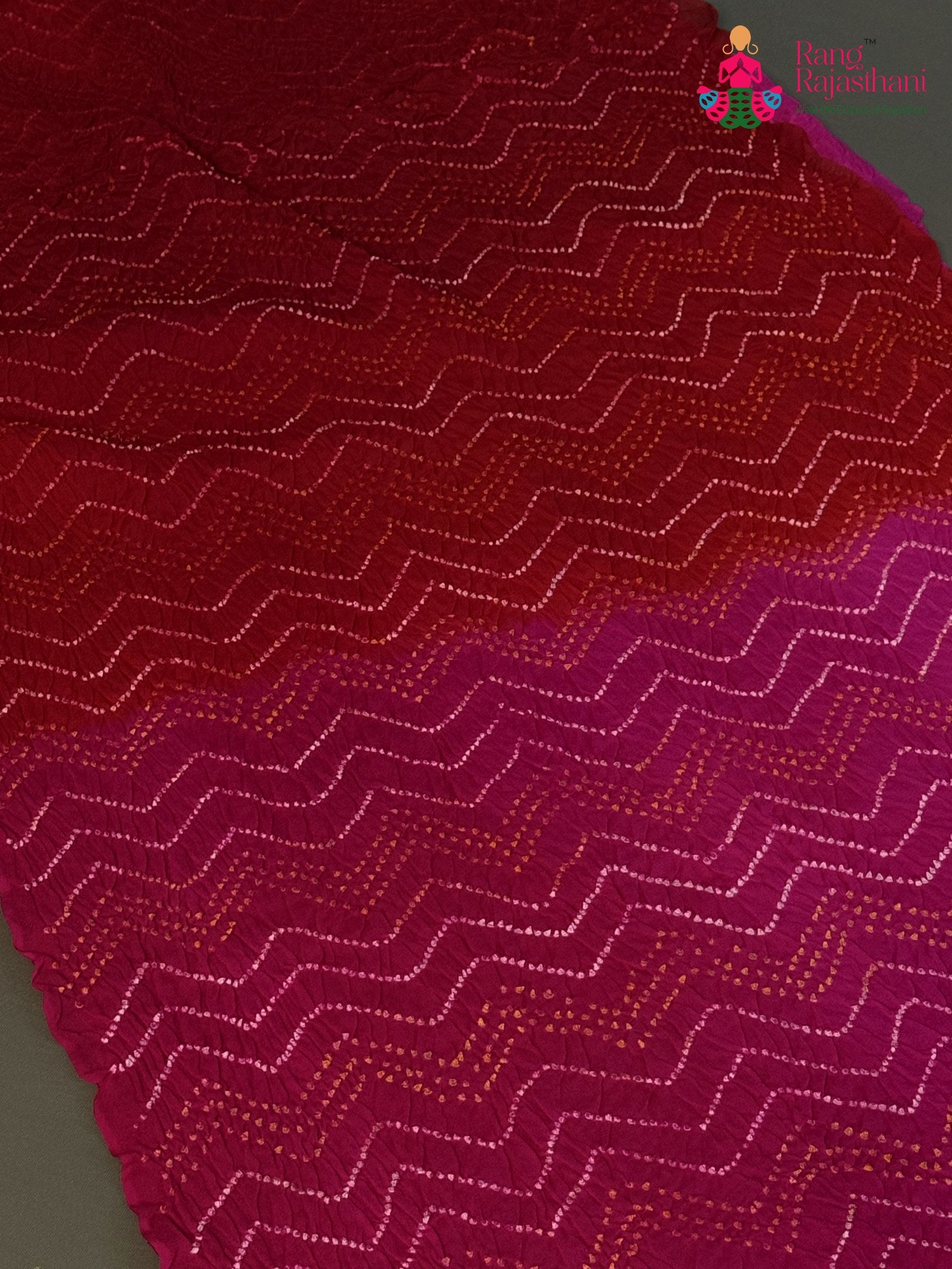 Rani Pure Ojariya Bandhani Chunri Saree for Mayra Ceremony | Premium Drape