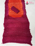 rani pure ojariya bandhani saree for mayra ceremony by Rang Rajasthani