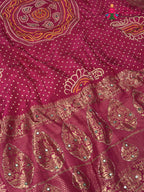 Rani Pure Russian Silk Bandhani Chunri Saree for Mayra Ceremony | Statement Pick
