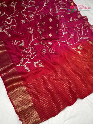 Rani Pure Russian Silk Gota Patti Saree for Festive Celebration | Season Edit