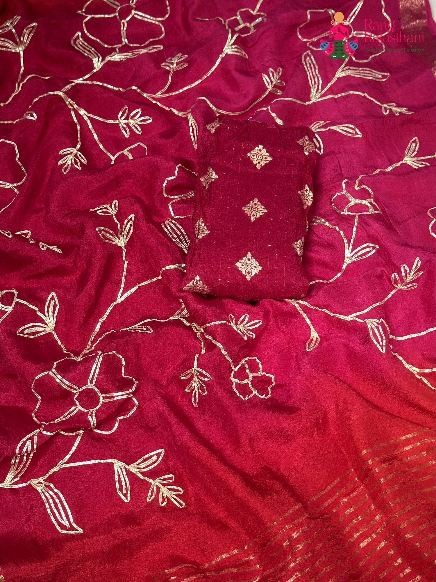 Rani Pure Russian Silk Gota Patti Saree for Festive Celebration | Season Edit