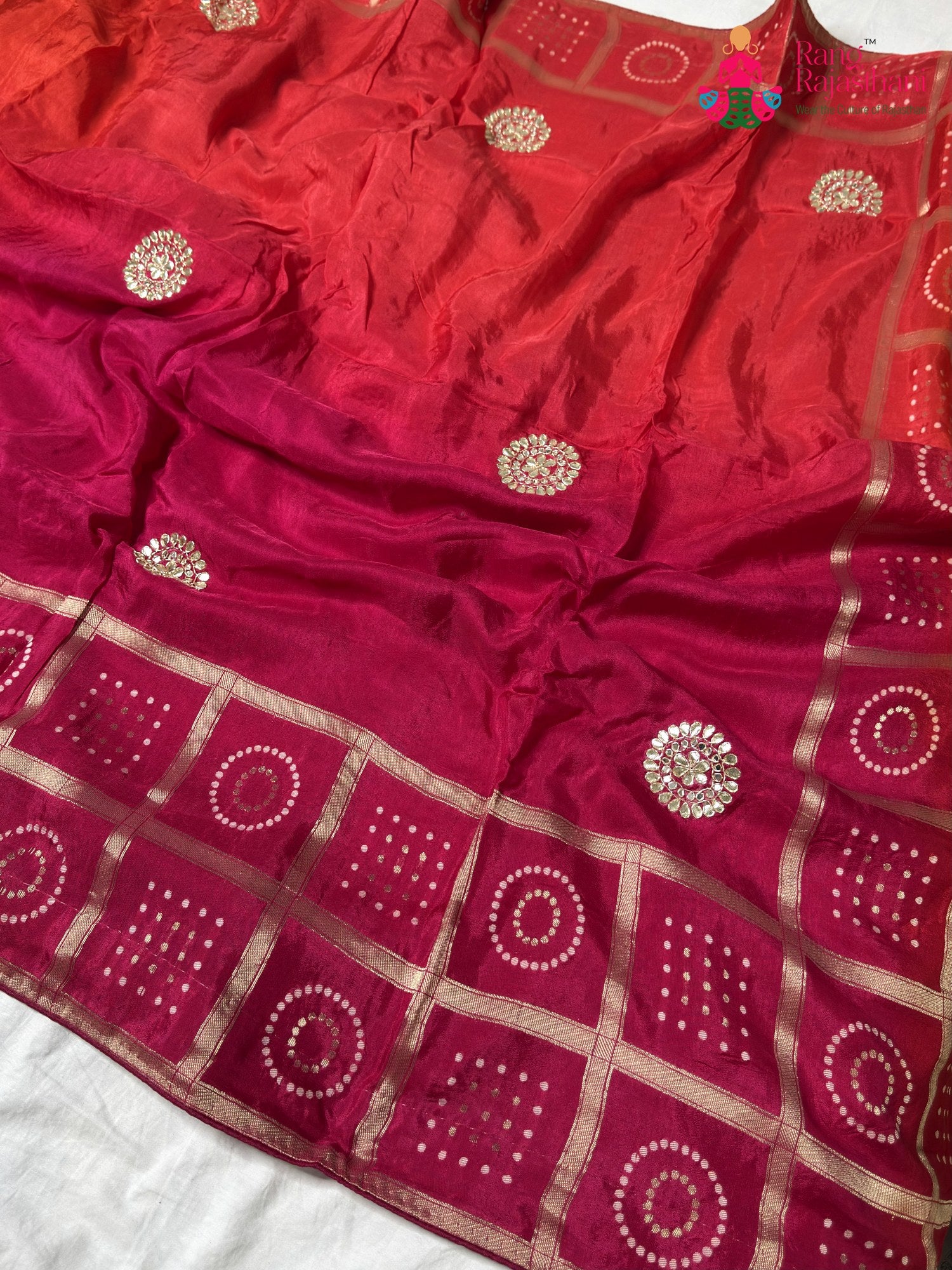Rani Pure Russian Silk Gota Patti Gharchola Saree for Mayra Ceremony | Customer Favourite
