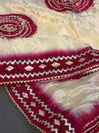 Rani Pure Tissue Silk Gota Patti Chunri Saree for Mayra Ceremony | Buy Online