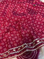 Rani Pure Tissue Silk Gota Patti Chunri Saree for Mayra Ceremony | Buy Online