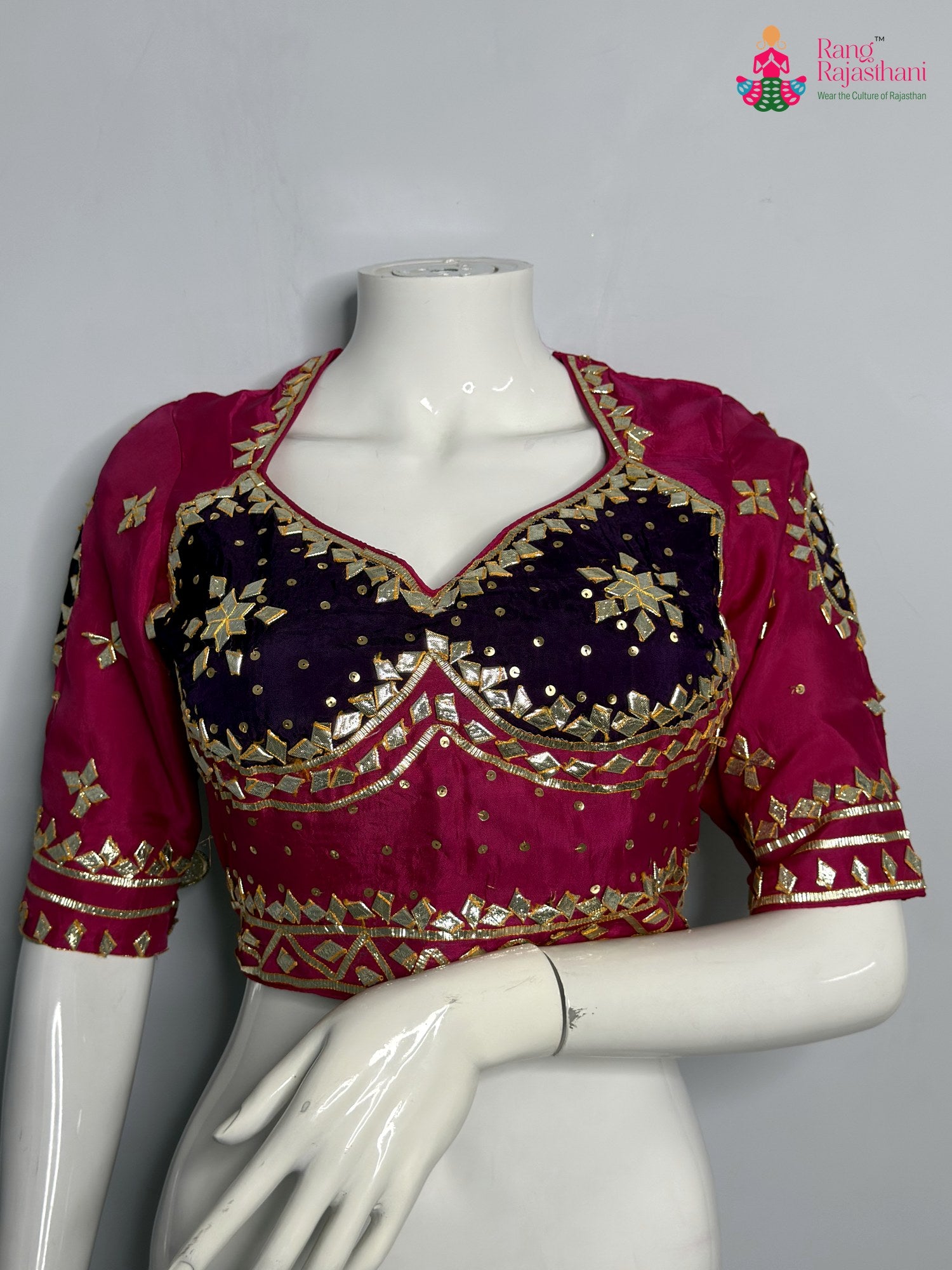 rani pure upada silk gota patti blouse 3760 by Rang Rajasthani