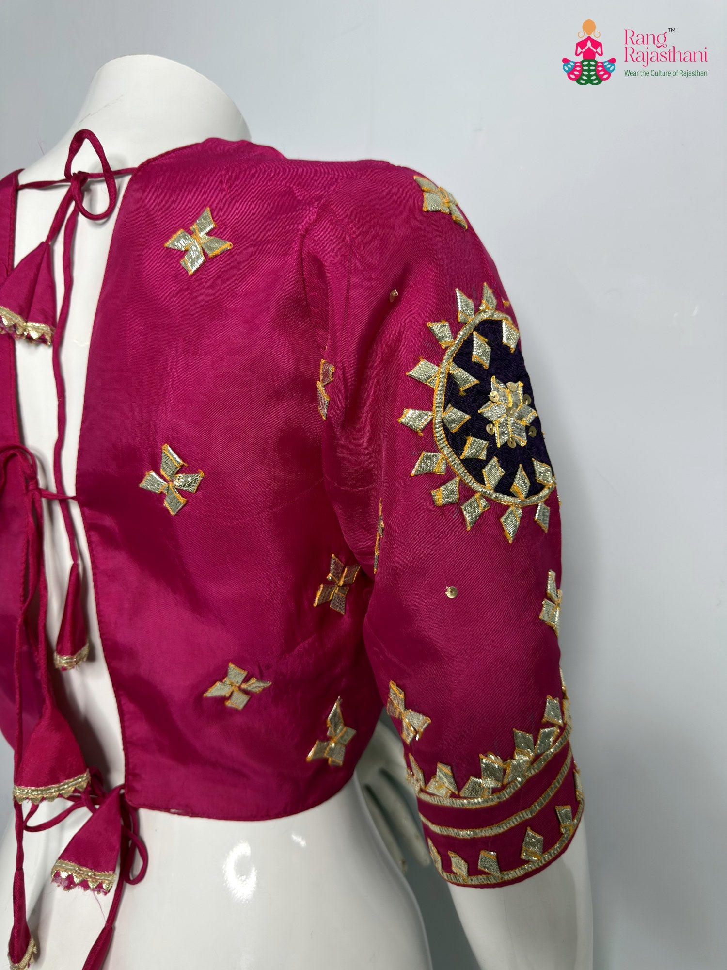 complete look of rani pure upada silk gota patti blouse 3760