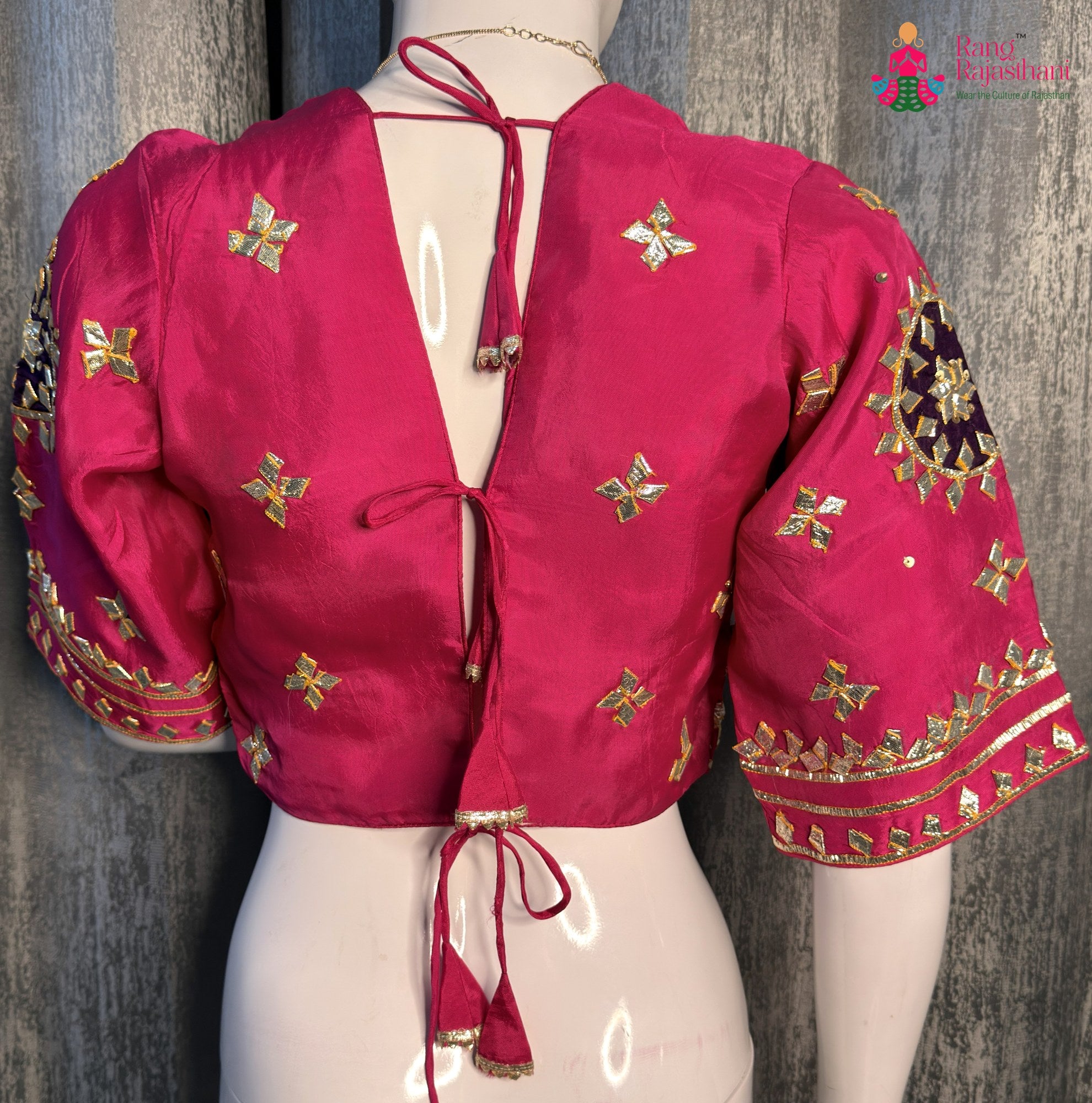 Rani Pure Upada Silk Gota Patti Blouse for Wedding Guest | Premium Collection