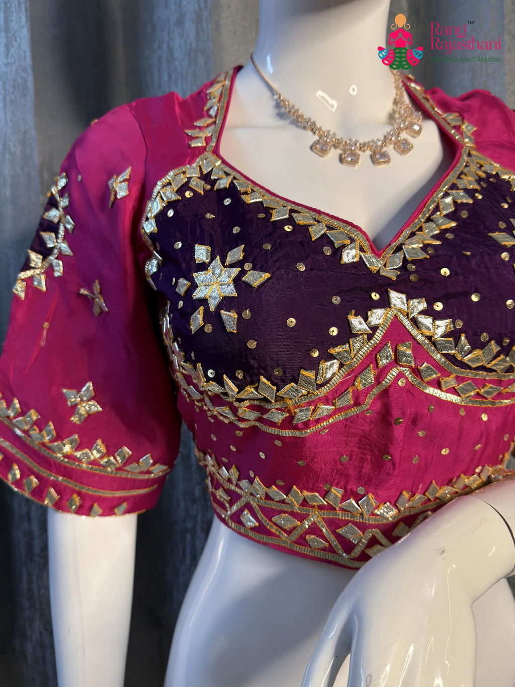 Rani Pure Upada Silk Gota Patti Blouse for Wedding Guest | Premium Collection
