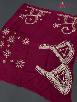 Rani Pure Upada Silk Gota Patti Unstitched Blouse for Festive Celebration | Wedding Pick
