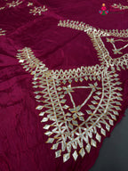 pallu detailing of rani pure upada silk gota patti blouse 3808