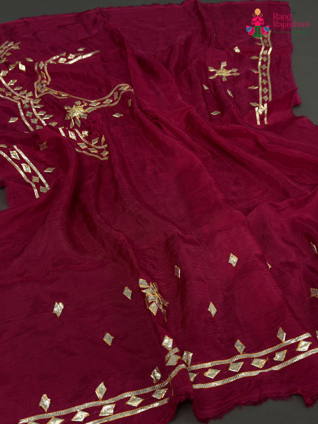 complete look of rani pure upada silk gota patti blouse 3814