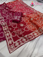 complete look of rani pure upada silk gota patti saree 